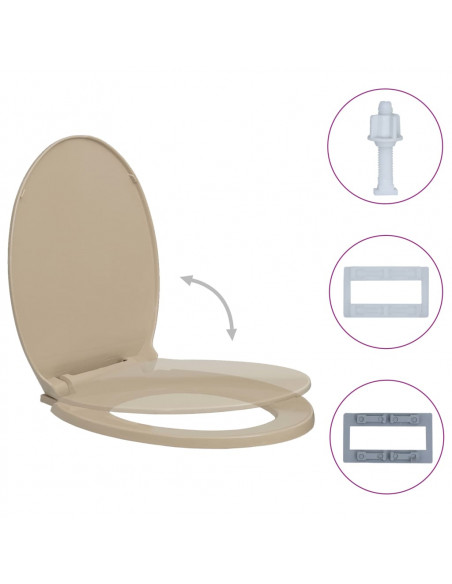 Tavoletta WC a Chiusura Ammortizzata Beige Ovale