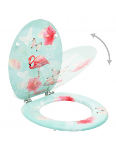 Tavoletta WC con Coperchio MDF Design Fenicottero 2