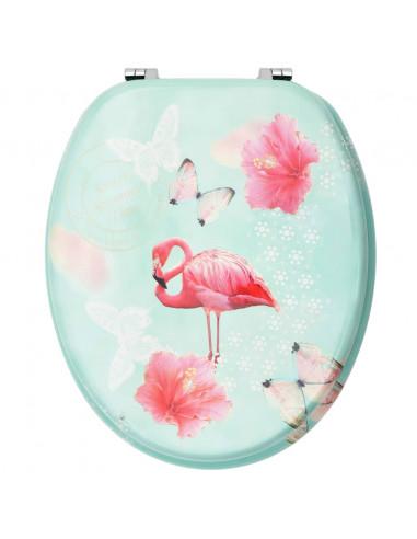 Tavoletta WC con Coperchio MDF Design Fenicottero