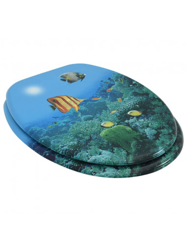 Tavoletta WC con Coperchio MDF Design Fondo Mare