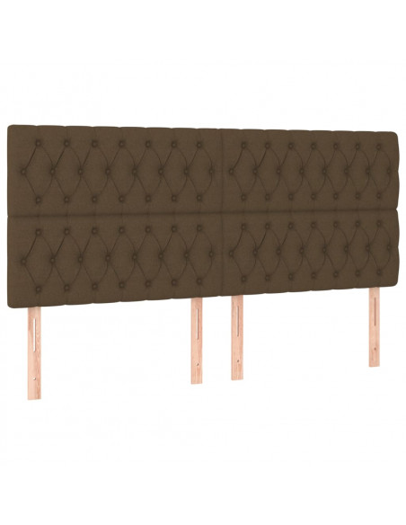 Giroletto a Molle con Materasso Marrone Scuro 200x200cm Tessuto