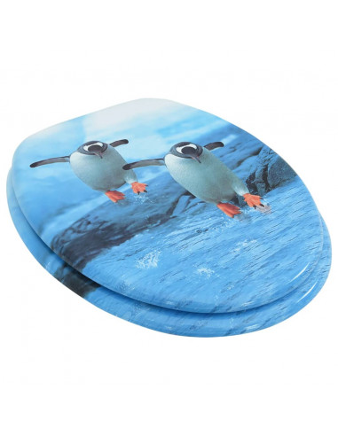 Tavoletta WC con Coperchio MDF Design Pinguino