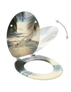 Tavoletta WC con Coperchio MDF Design Spiaggia 2