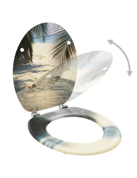 Tavoletta WC con Coperchio MDF Design Spiaggia