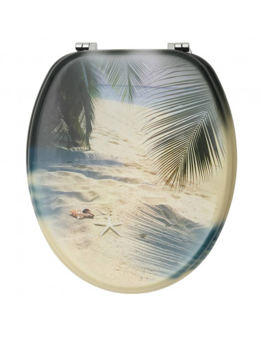Tavoletta WC con Coperchio MDF Design Spiaggia