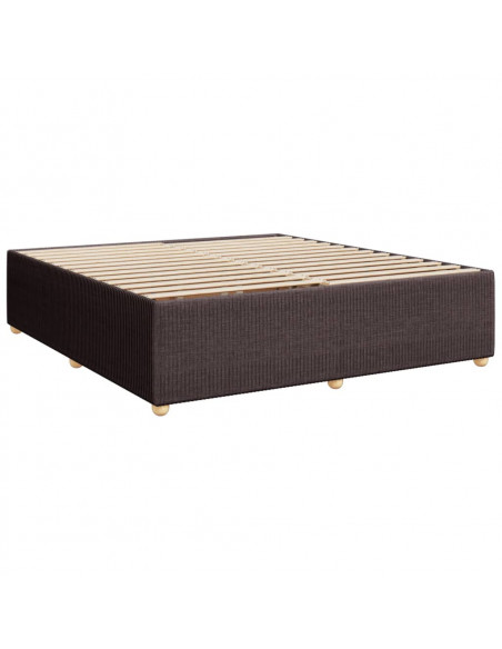 Giroletto a Molle con Materasso Marrone Scuro 200x200cm Tessuto