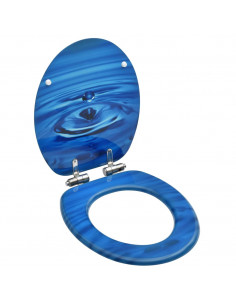 Tavoletta WC a Chiusura Ammortizzata in MDF Blu Goccia d'Acqua