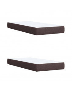 Giroletto a Molle con Materasso Marrone Scuro 200x200cm Tessuto