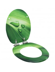 Tavoletta WC Coperchio Chiusura Morbida MDF Verde Goccia Acqua