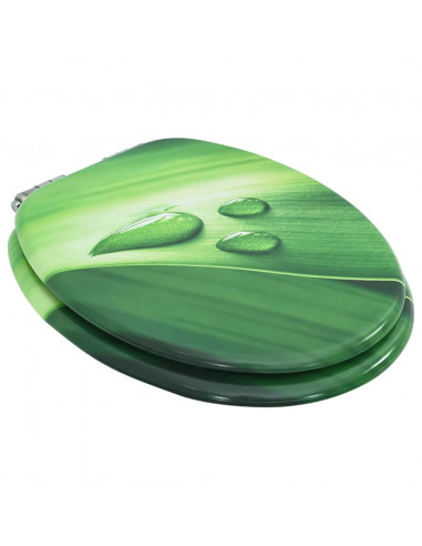 Tavoletta WC Coperchio Chiusura Morbida MDF Verde Goccia Acqua