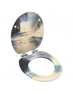 Tavoletta WC a Chiusura Ammortizzata in MDF Design Spiaggia