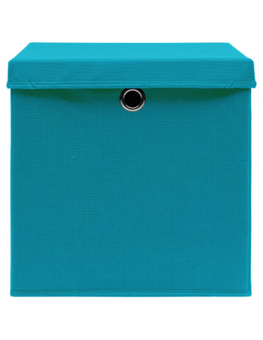 Contenitori con Coperchi 10 pz 28x28x28 cm Azzurro