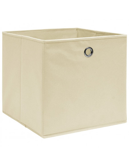 Contenitori 4 pz in Tessuto non Tessuto 28x28x28 cm Crema