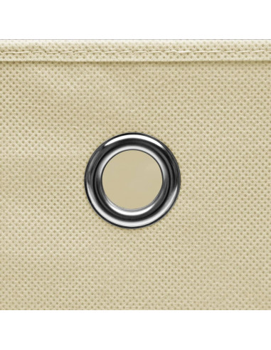 Contenitori 4 pz in Tessuto non Tessuto 28x28x28 cm Crema
