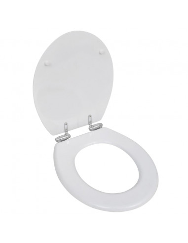 Copriwater a Chiusura Ammortizzata 2 pz in MDF Bianco