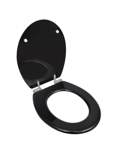 Copriwater a Chiusura Ammortizzata 2 pz in MDF Nero