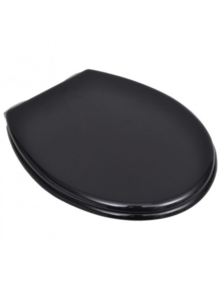 Copriwater a Chiusura Ammortizzata 2 pz in MDF Nero