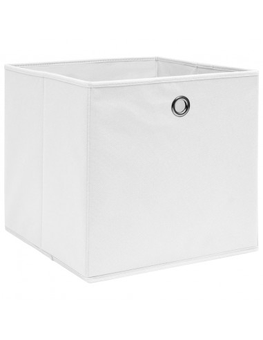 Contenitori 4 pz in Tessuto non Tessuto 28x28x28 cm Bianco