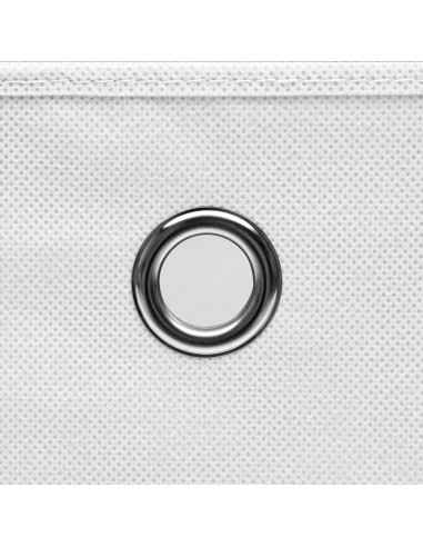 Contenitori 4 pz in Tessuto non Tessuto 28x28x28 cm Bianco