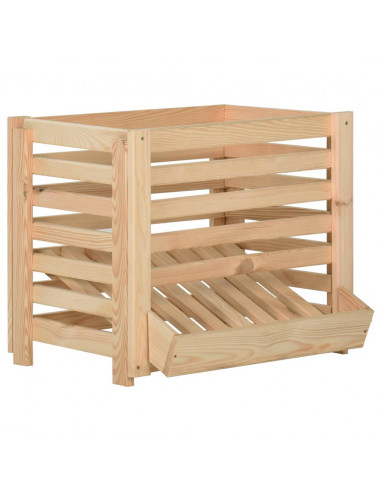 Cassetta Porta Patate  60x40x50 cm in Legno Massello di Pino