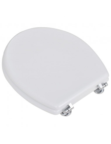 Tavolette WC con Coperchi 2 pz in MDF Bianche