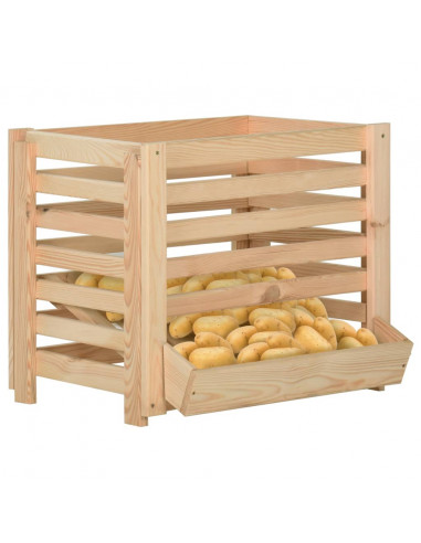 Cassetta Porta Patate  60x40x50 cm in Legno Massello di Pino