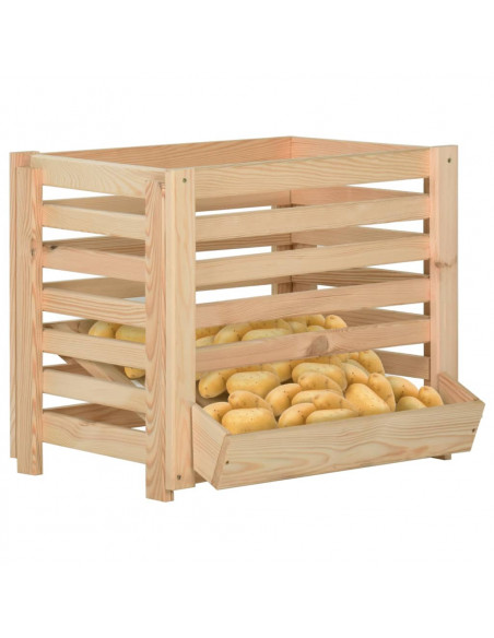 Cassetta Porta Patate  60x40x50 cm in Legno Massello di Pino