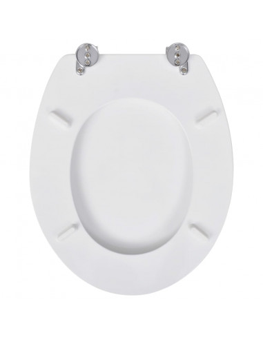 Tavolette WC con Coperchi 2 pz in MDF Bianche