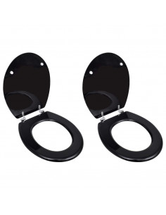 Tavolette WC con Coperchi 2 pz in MDF Nere