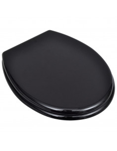 Tavolette WC con Coperchi 2 pz in MDF Nere 2