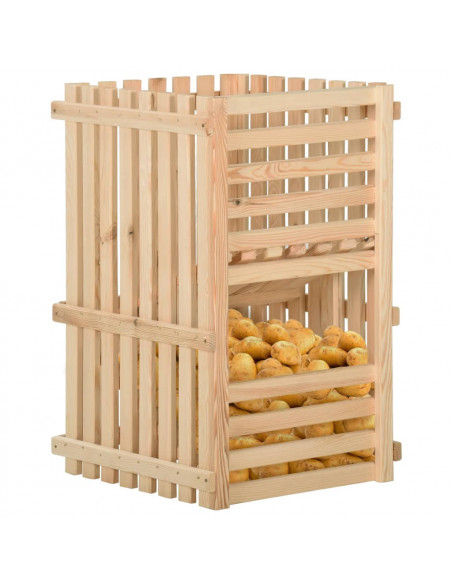 Cassetta Porta Patate  50x50x80 cm in Legno Massello di Pino