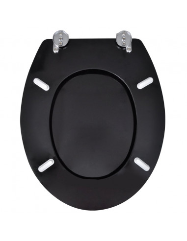 Tavolette WC con Coperchi 2 pz in MDF Nere