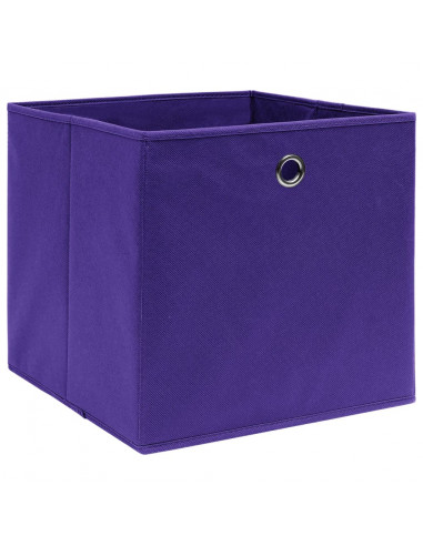 Contenitori 4 pz in Tessuto non Tessuto 28x28x28 cm Viola