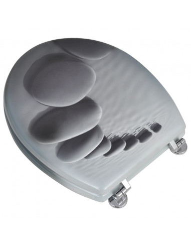 Tavolette WC con Coperchi 2 pz in MDF Design Pietre