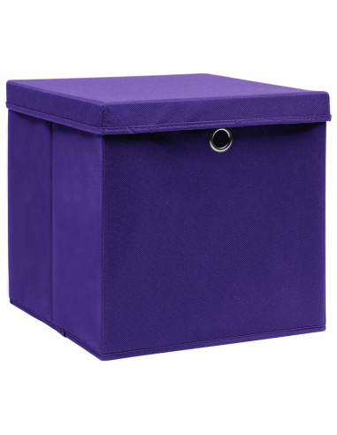 Contenitori con Coperchi 10 pz 28x28x28 cm Viola