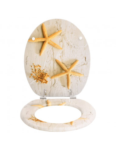 Tavolette WC con Coperchi 2 pz in MDF Design Stella Marina