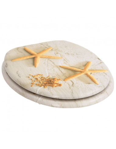 Tavolette WC con Coperchi 2 pz in MDF Design Stella Marina