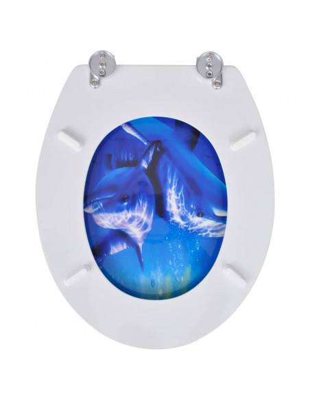 Tavolette WC con Coperchi 2 pz in MDF Design Delfini