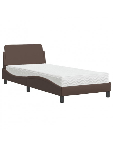 GiroLetto con Materasso Marrone 90x200 cm in Similpelle