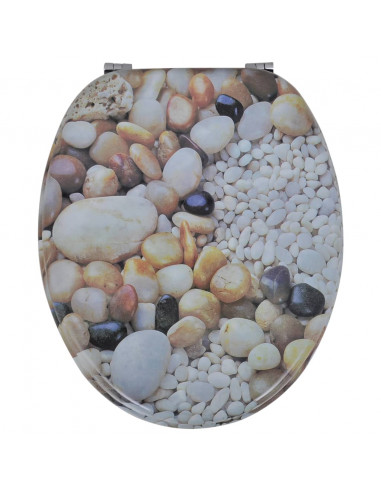 Tavolette WC con Coperchi 2 pz in MDF Design Sassolini