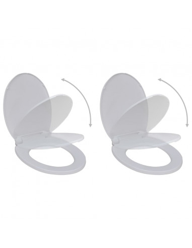 Copriwater a Chiusura Rallentata 2pz Plastica Bianco