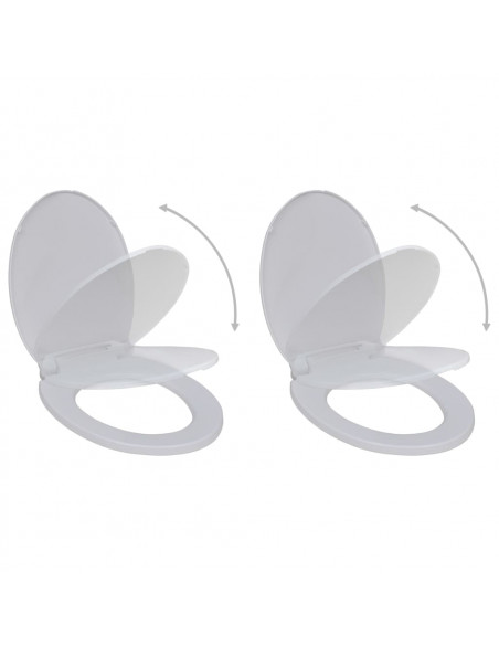 Copriwater a Chiusura Rallentata 2pz Plastica Bianco