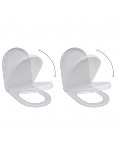 Copriwater a Chiusura Rallentata 2 pz Plastica Bianco 2