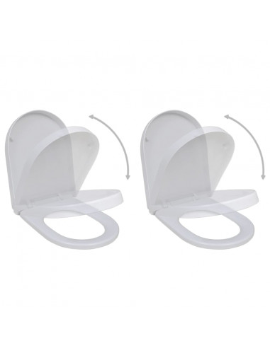 Copriwater a Chiusura Rallentata 2 pz Plastica Bianco