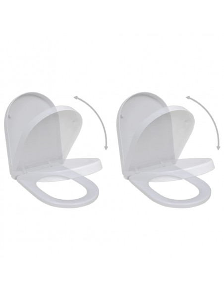 Copriwater a Chiusura Rallentata 2 pz Plastica Bianco