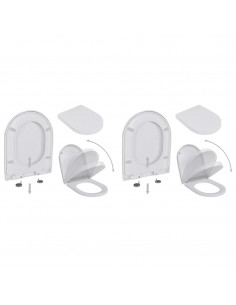 Copriwater a Chiusura Rallentata 2 pz Plastica Bianco 2