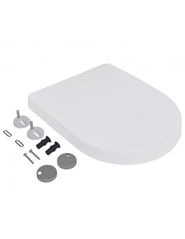 Copriwater a Chiusura Rallentata 2 pz Plastica Bianco