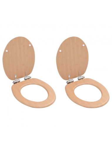 Copriwater 2 pz con Chiusura Ammortizzata in MDF Bamboo