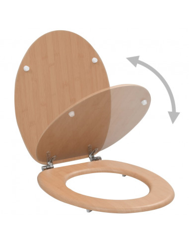 Tavolette WC con Coperchi 2 pz in MDF Design Bambù