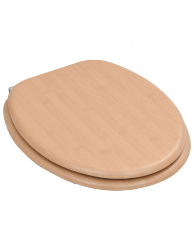 Tavolette WC con Coperchi 2 pz in MDF Design Bambù